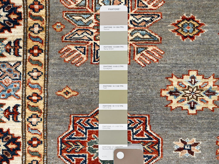 4'10" x 6'6" New Hand Knotted Grey Wool Rectangle Oriental Rug - MOA10286570