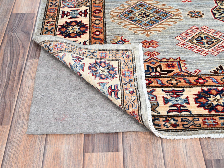 4'11" x 7'1" New Hand Knotted Grey Wool Rectangle Oriental Rug - MOA10286572