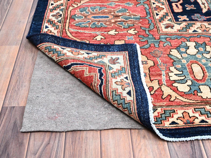 11'11" x 17'6" New Hand Knotted Blue Wool Rectangle Oriental Rug - MOA10286573