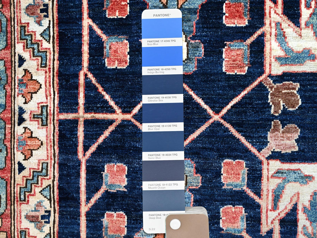 11'11" x 17'6" New Hand Knotted Blue Wool Rectangle Oriental Rug - MOA10286573