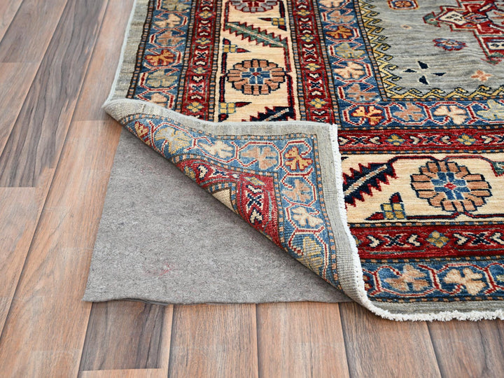 8'8" x 12'2" New Hand Knotted Grey Wool Rectangle Oriental Rug - MOA10286712