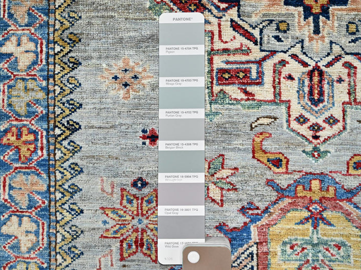 8'8" x 12'2" New Hand Knotted Grey Wool Rectangle Oriental Rug - MOA10286712