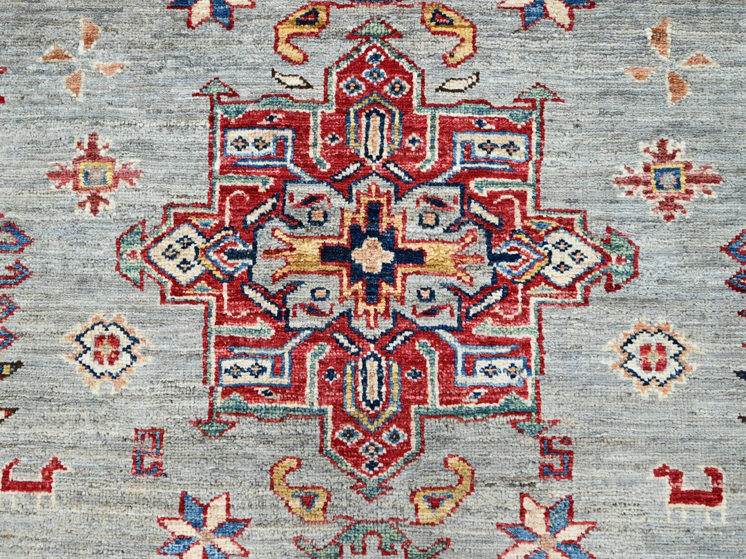 8'8" x 12'2" New Hand Knotted Grey Wool Rectangle Oriental Rug - MOA10286712