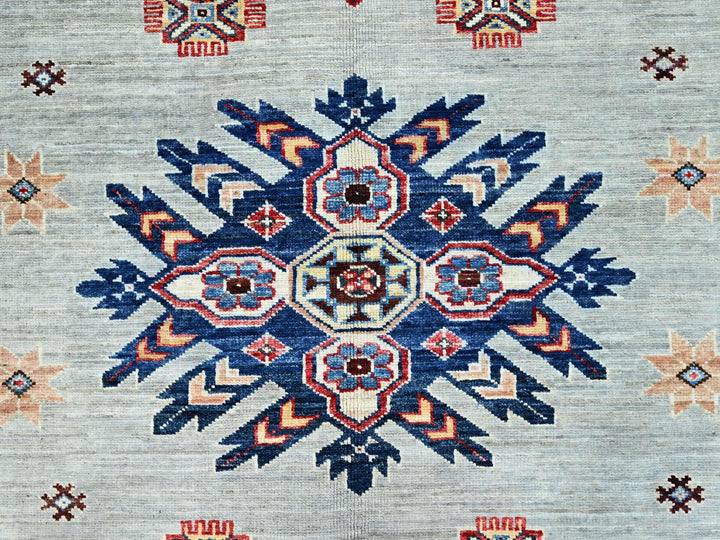 9'0" x 11'9" New Hand Knotted Green Wool Rectangle Oriental Rug - MOA10286713