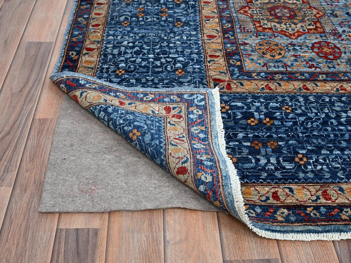 9'10" x 13'8" New Hand Knotted Blue Wool Rectangle Oriental Rug - MOA10286760