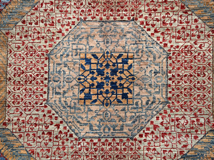 9'10" x 13'8" New Hand Knotted Blue Wool Rectangle Oriental Rug - MOA10286760