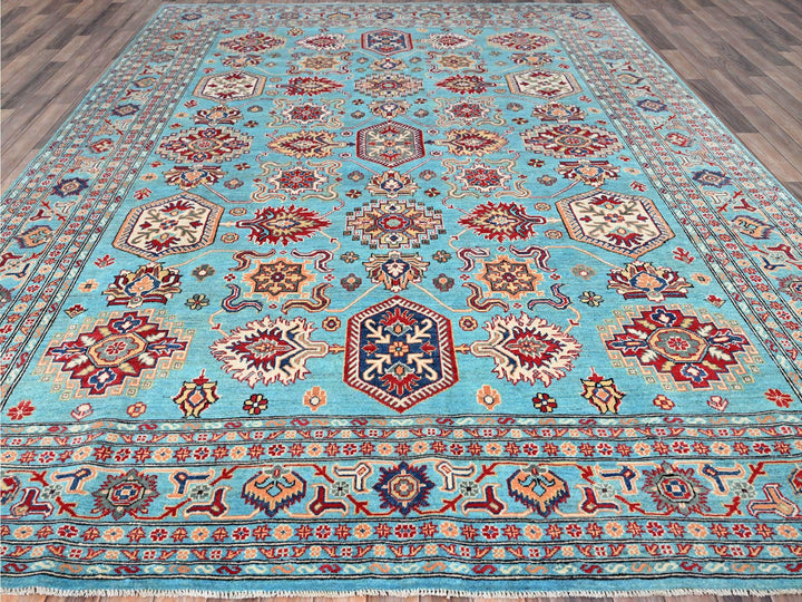 8'11" x 12'1" New Hand Knotted Blue Wool Rectangle Oriental Rug - MOA10286765