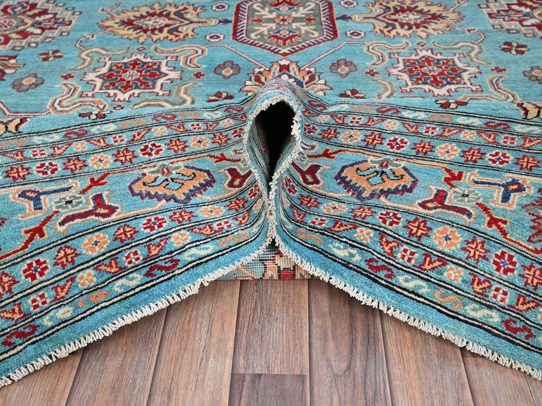 8'11" x 12'1" New Hand Knotted Blue Wool Rectangle Oriental Rug - MOA10286765