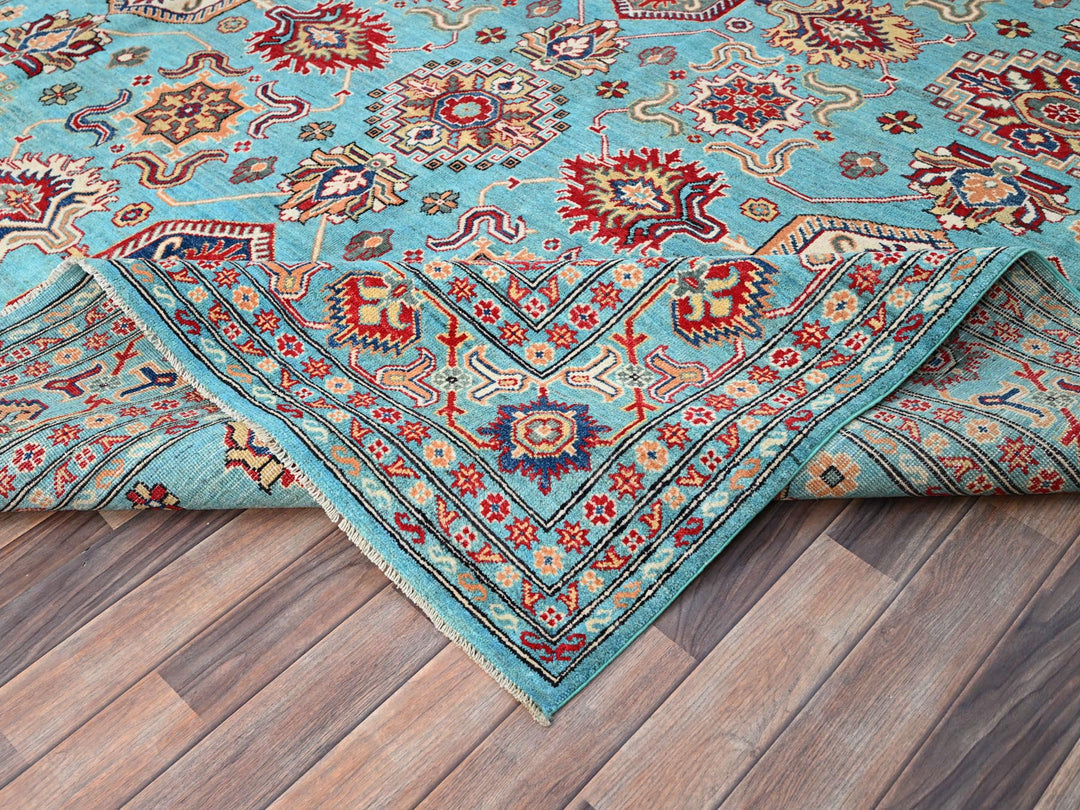 8'11" x 12'1" New Hand Knotted Blue Wool Rectangle Oriental Rug - MOA10286765