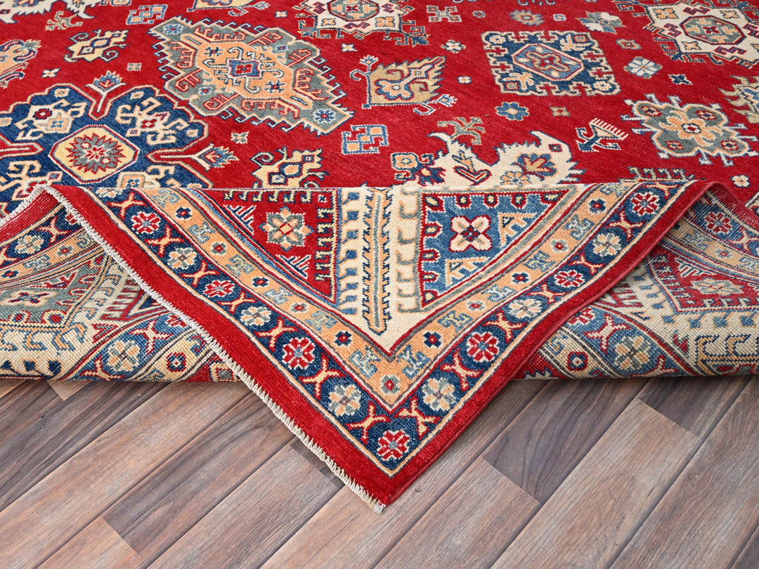 9'2" x 11'6" New Hand Knotted Red Wool Rectangle Oriental Rug - MOA10286767