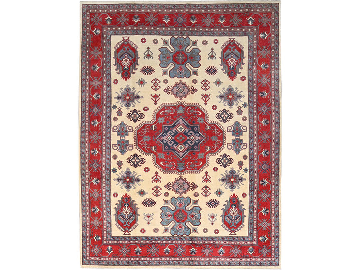 8'10" x 11'8" New Hand Knotted Ivory Wool Rectangle Oriental Rug - MOA10286769