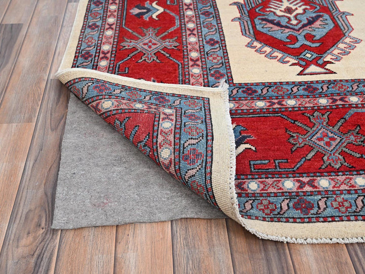 8'10" x 11'8" New Hand Knotted Ivory Wool Rectangle Oriental Rug - MOA10286769