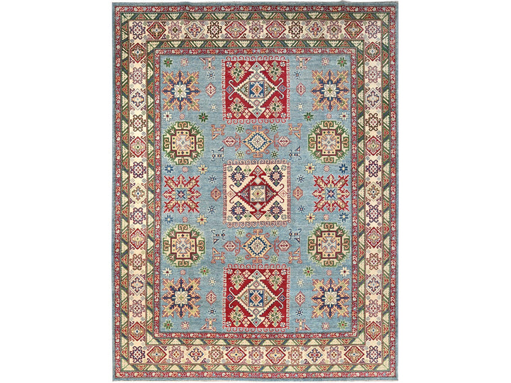 8'11" x 11'9" New Hand Knotted Blue Wool Rectangle Oriental Rug - MOA10286770