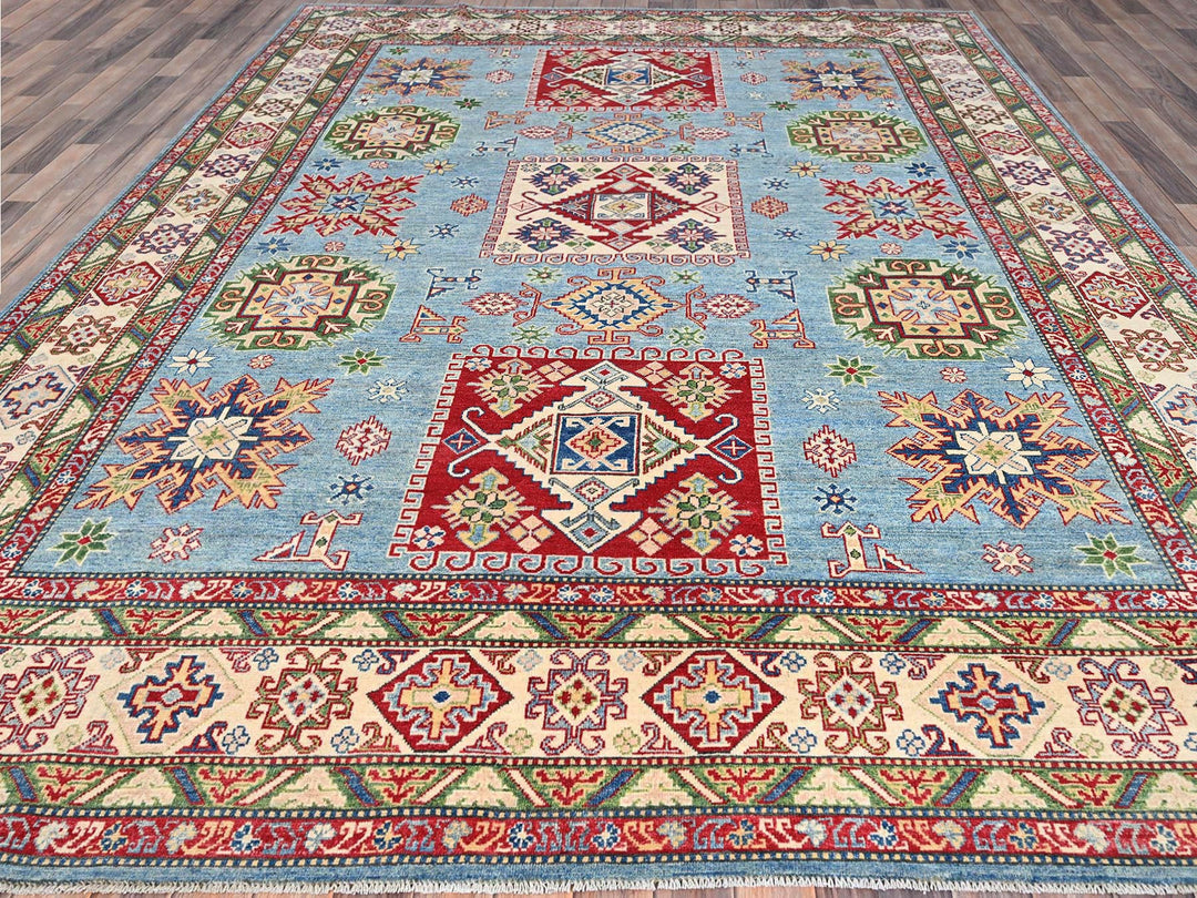 8'11" x 11'9" New Hand Knotted Blue Wool Rectangle Oriental Rug - MOA10286770