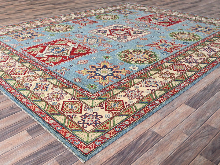 8'11" x 11'9" New Hand Knotted Blue Wool Rectangle Oriental Rug - MOA10286770