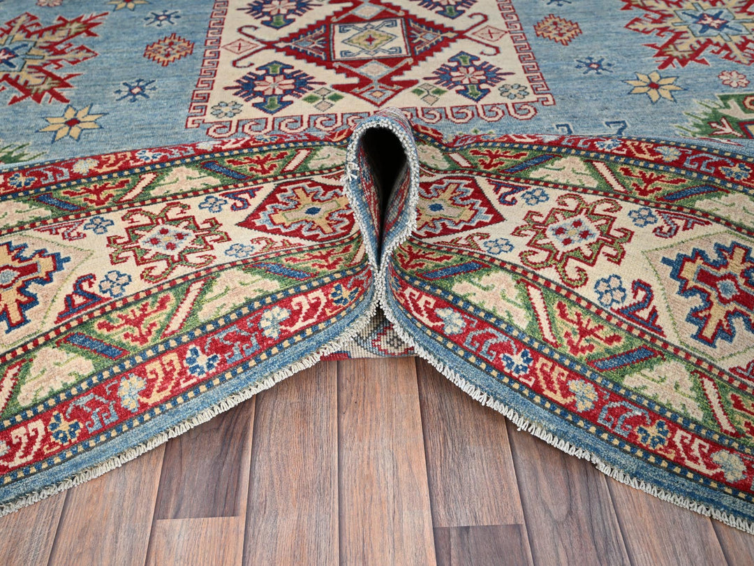 8'11" x 11'9" New Hand Knotted Blue Wool Rectangle Oriental Rug - MOA10286770