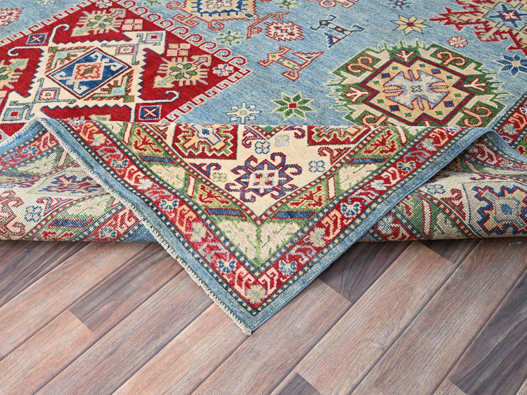 8'11" x 11'9" New Hand Knotted Blue Wool Rectangle Oriental Rug - MOA10286770