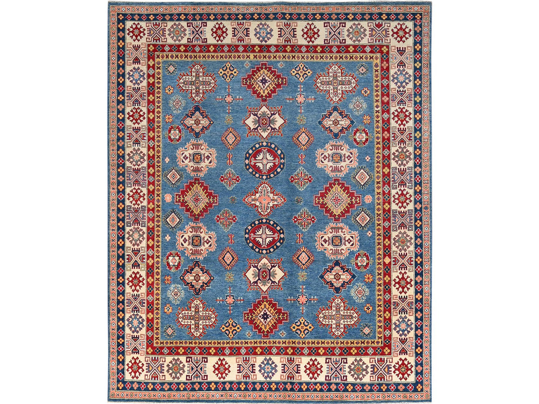 8'2" x 9'11" New Hand Knotted Blue Wool Rectangle Oriental Rug - MOA10286778