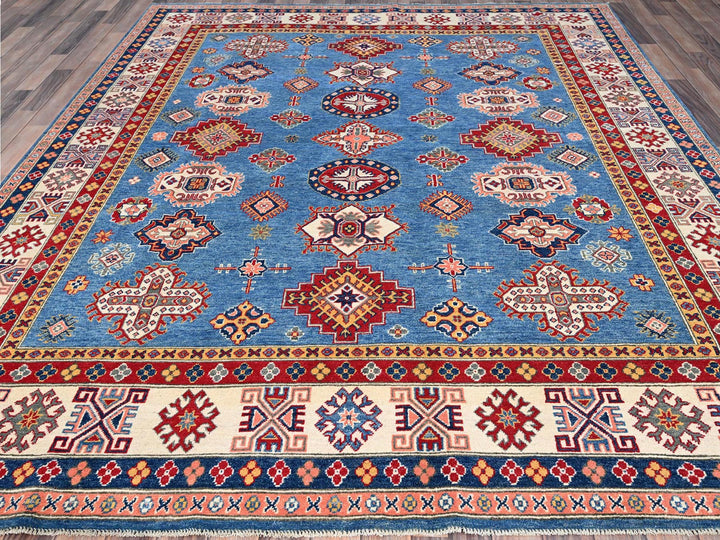 8'2" x 9'11" New Hand Knotted Blue Wool Rectangle Oriental Rug - MOA10286778