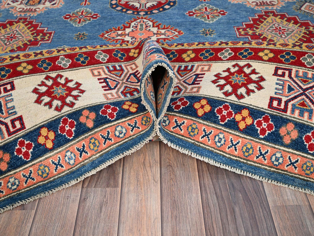 8'2" x 9'11" New Hand Knotted Blue Wool Rectangle Oriental Rug - MOA10286778