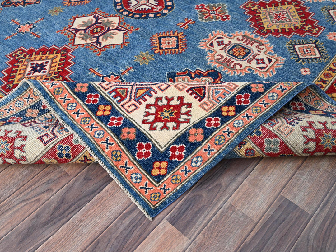 8'2" x 9'11" New Hand Knotted Blue Wool Rectangle Oriental Rug - MOA10286778