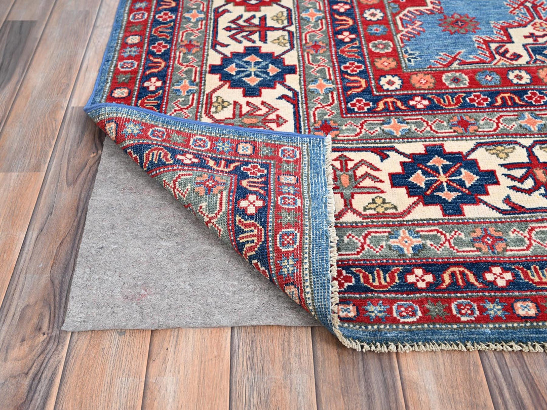 9'2" x 11'9" New Hand Knotted Blue Wool Rectangle Oriental Rug - MOA10286780