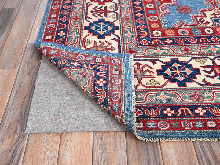 9'2" x 11'9" New Hand Knotted Blue Wool Rectangle Oriental Rug - MOA10286780