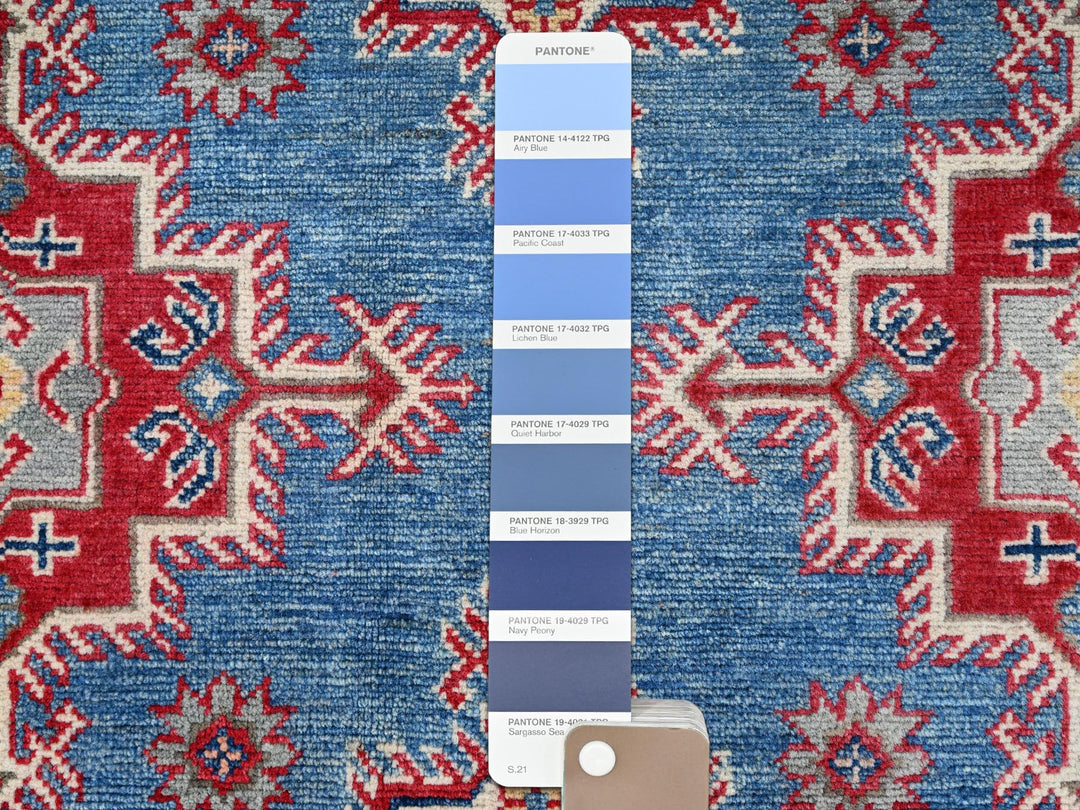 9'2" x 11'9" New Hand Knotted Blue Wool Rectangle Oriental Rug - MOA10286780