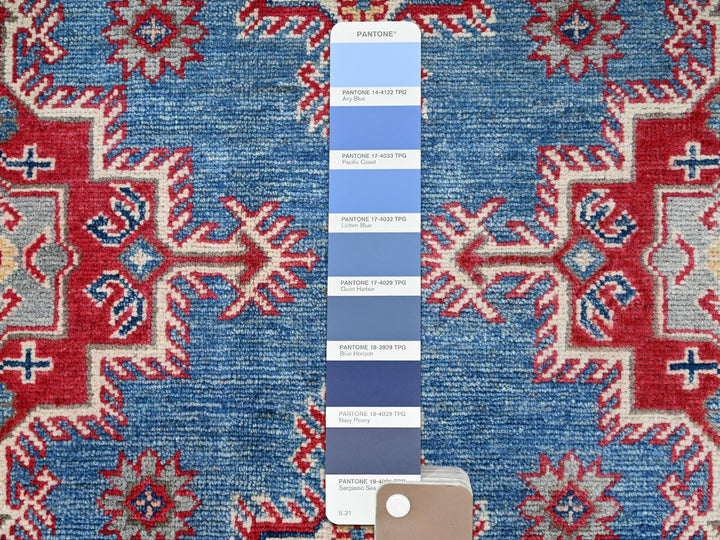 9'2" x 11'9" New Hand Knotted Blue Wool Rectangle Oriental Rug - MOA10286780