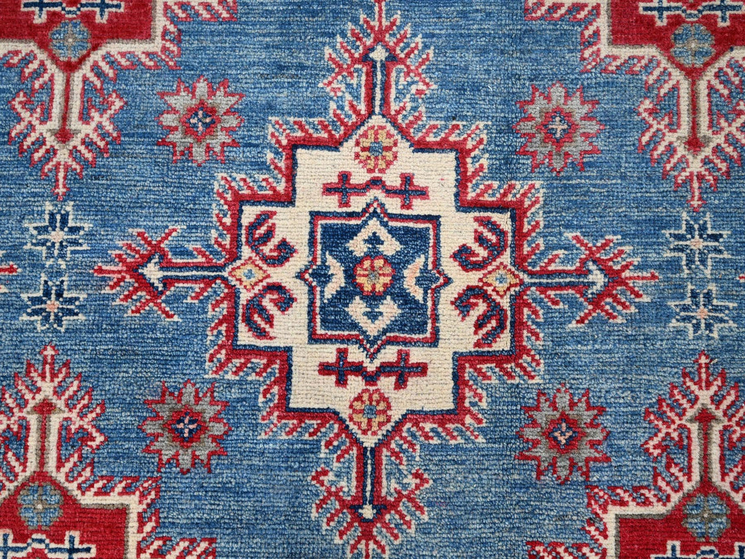 9'2" x 11'9" New Hand Knotted Blue Wool Rectangle Oriental Rug - MOA10286780