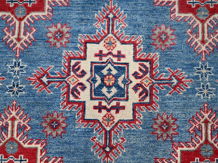 9'2" x 11'9" New Hand Knotted Blue Wool Rectangle Oriental Rug - MOA10286780