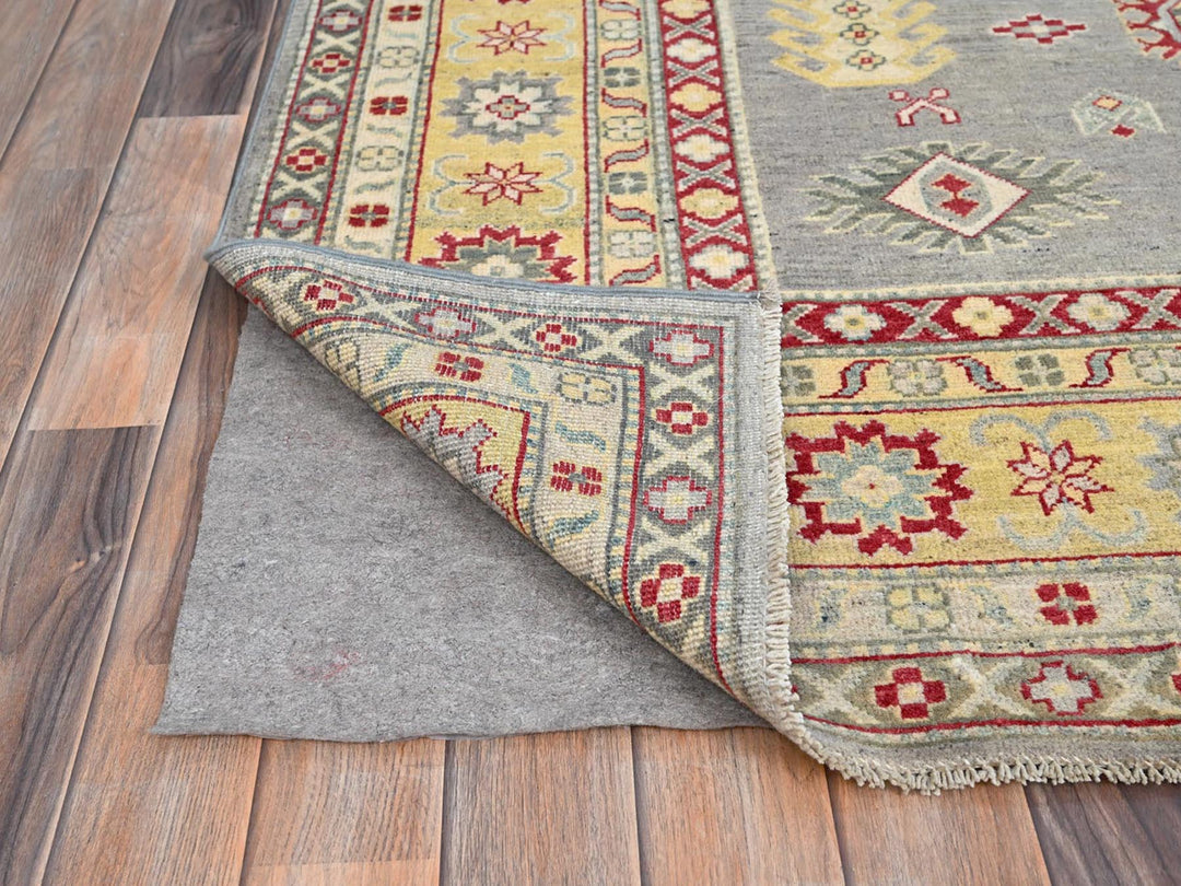 8'0" x 9'9" New Hand Knotted Grey Wool Rectangle Oriental Rug - MOA10286783