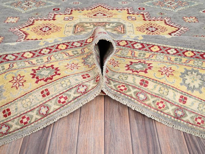 8'0" x 9'9" New Hand Knotted Grey Wool Rectangle Oriental Rug - MOA10286783