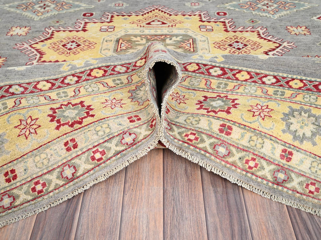 8'0" x 9'9" New Hand Knotted Grey Wool Rectangle Oriental Rug - MOA10286783