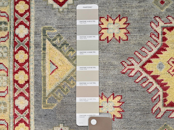 8'0" x 9'9" New Hand Knotted Grey Wool Rectangle Oriental Rug - MOA10286783