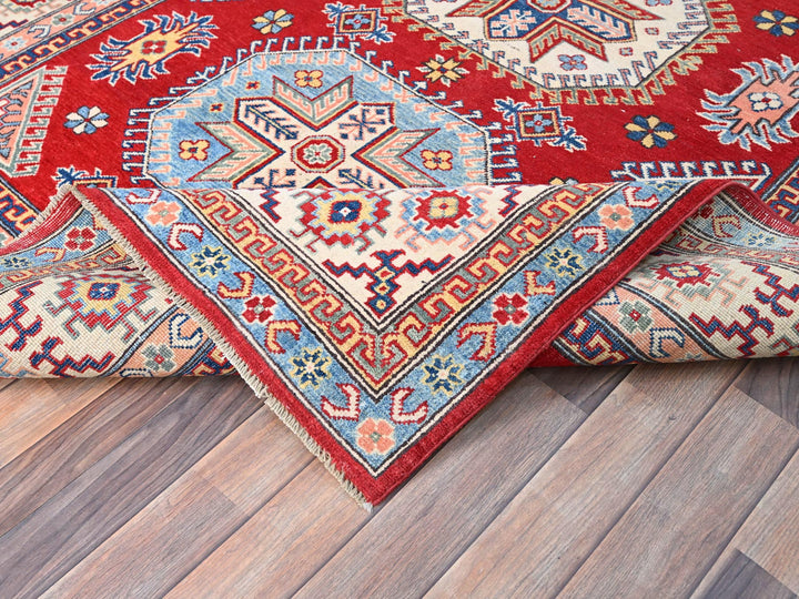 6'0" x 8'9" New Hand Knotted Red Wool Rectangle Oriental Rug - MOA10286788