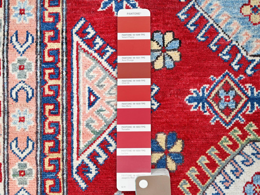 6'0" x 8'9" New Hand Knotted Red Wool Rectangle Oriental Rug - MOA10286788