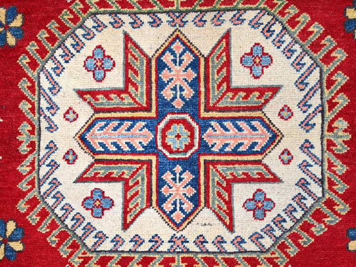 6'0" x 8'9" New Hand Knotted Red Wool Rectangle Oriental Rug - MOA10286788