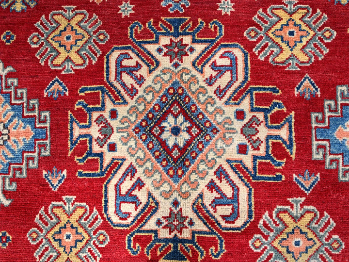 6'1" x 9'1" New Hand Knotted Red Wool Rectangle Oriental Rug - MOA10286789