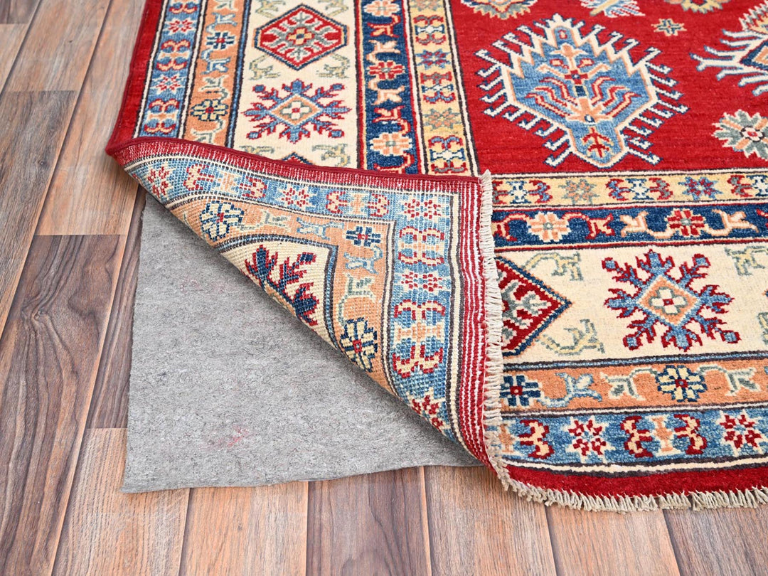 6'2" x 8'9" New Hand Knotted Red Wool Rectangle Oriental Rug - MOA10286790