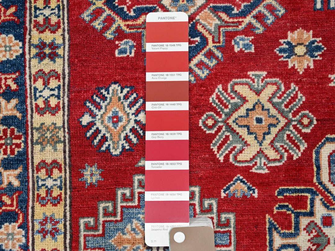 6'2" x 8'9" New Hand Knotted Red Wool Rectangle Oriental Rug - MOA10286790