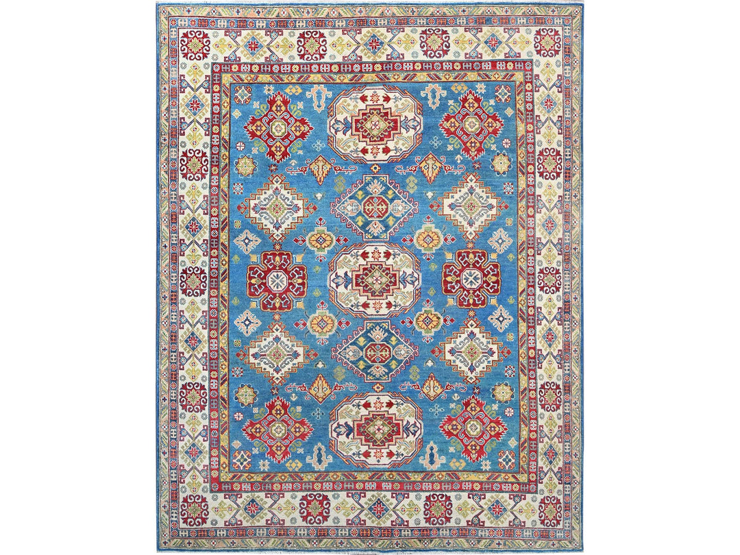 7'11" x 10'1" New Hand Knotted Blue Wool Rectangle Oriental Rug - MOA10286792