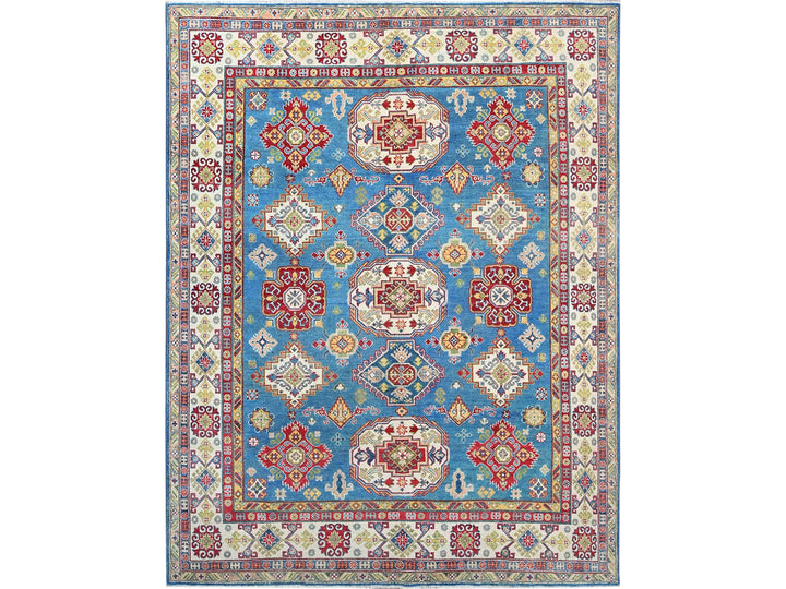 7'11" x 10'1" New Hand Knotted Blue Wool Rectangle Oriental Rug - MOA10286792