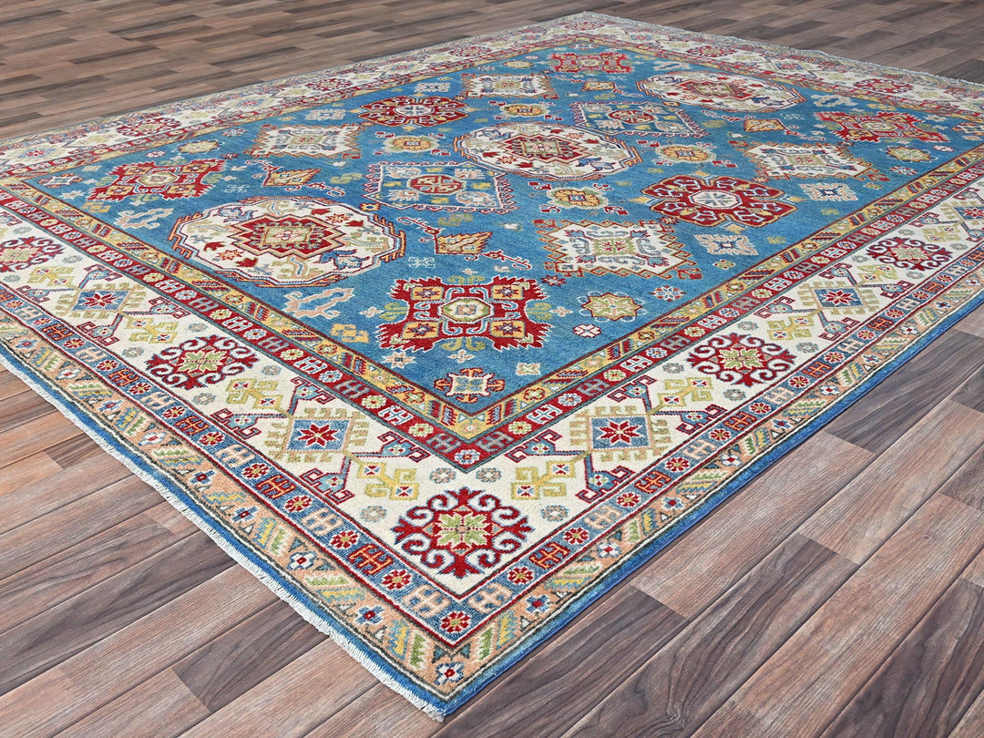 7'11" x 10'1" New Hand Knotted Blue Wool Rectangle Oriental Rug - MOA10286792