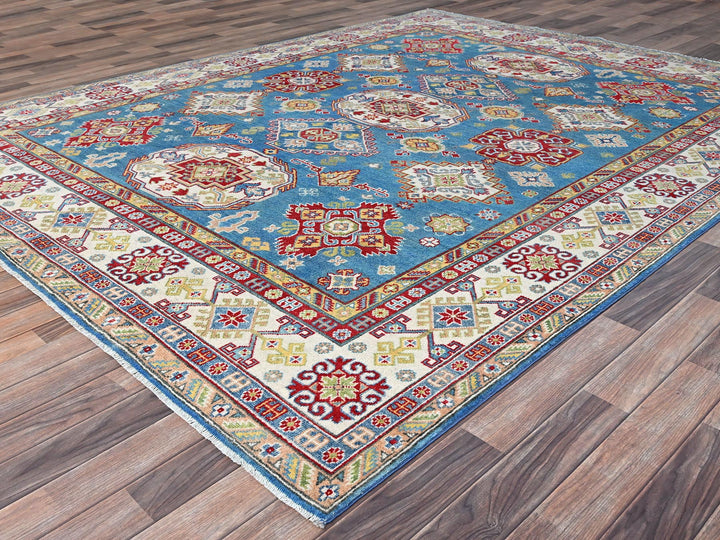 7'11" x 10'1" New Hand Knotted Blue Wool Rectangle Oriental Rug - MOA10286792