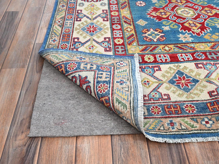 7'11" x 10'1" New Hand Knotted Blue Wool Rectangle Oriental Rug - MOA10286792