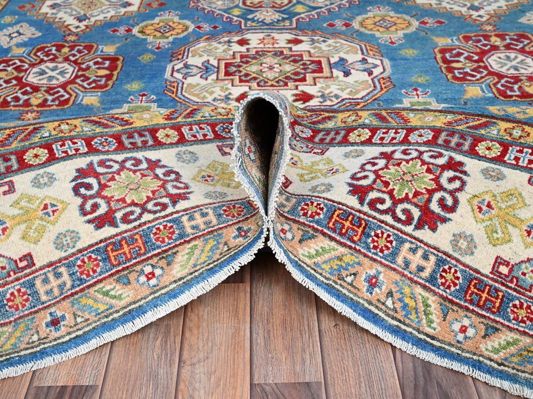 7'11" x 10'1" New Hand Knotted Blue Wool Rectangle Oriental Rug - MOA10286792