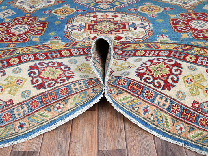 7'11" x 10'1" New Hand Knotted Blue Wool Rectangle Oriental Rug - MOA10286792