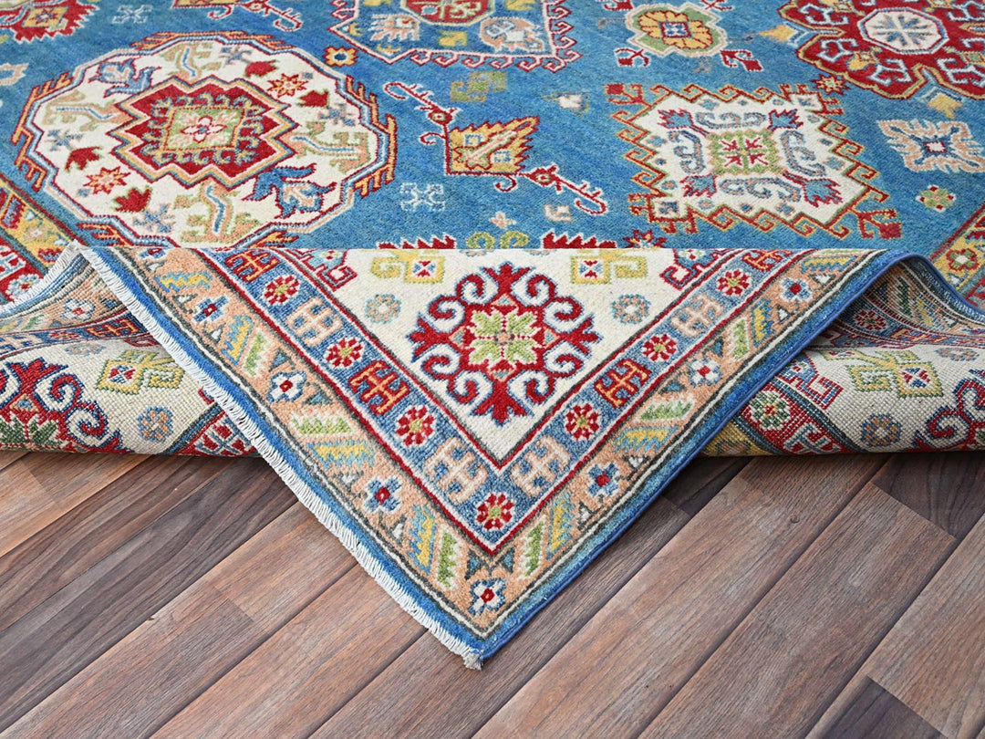 7'11" x 10'1" New Hand Knotted Blue Wool Rectangle Oriental Rug - MOA10286792