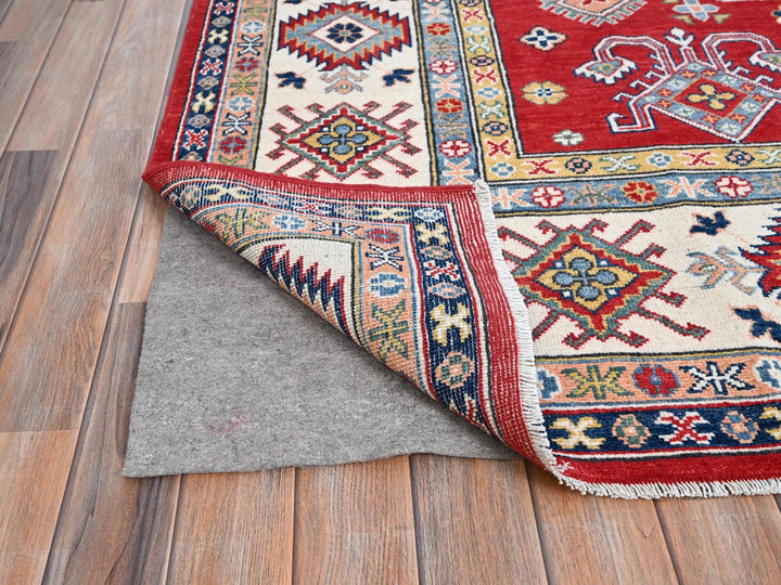 8'1" x 10'0" New Hand Knotted Red Wool Rectangle Oriental Rug - MOA10286794